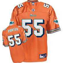 miami dolphins joey porter #55 alternate orange jersey