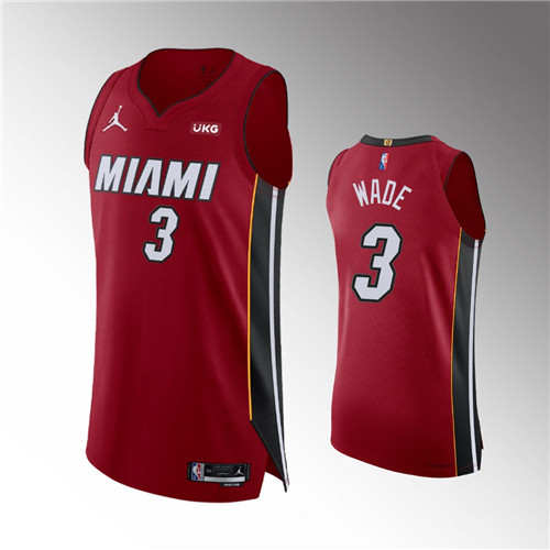 Miami Heat Dwyane Wade 2021-22 Statement Edition 75th Anniversary Red stitched Jersey #3