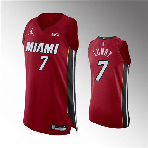 Miami Heat Kyle Lowry 2021-22 Statement Edition 75th Anniversary Red Authentic stitched Jersey #7