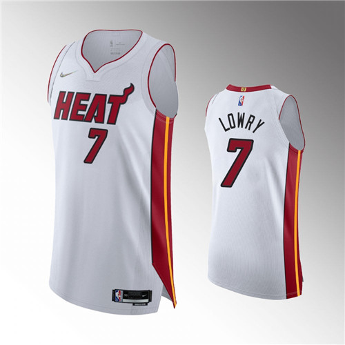 Miami Heat Kyle Lowry White 75th Anniversary stitched Jersey #7
