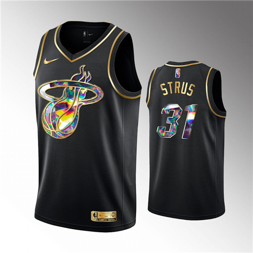 Miami Heat Max Strus 2021-22 Golden Edition Diamond Logo Black stitched Jersey #31