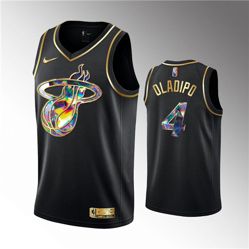 Miami Heat Victor Oladipo 2021-22 Golden Edition Diamond Logo Black stitched Jersey #4