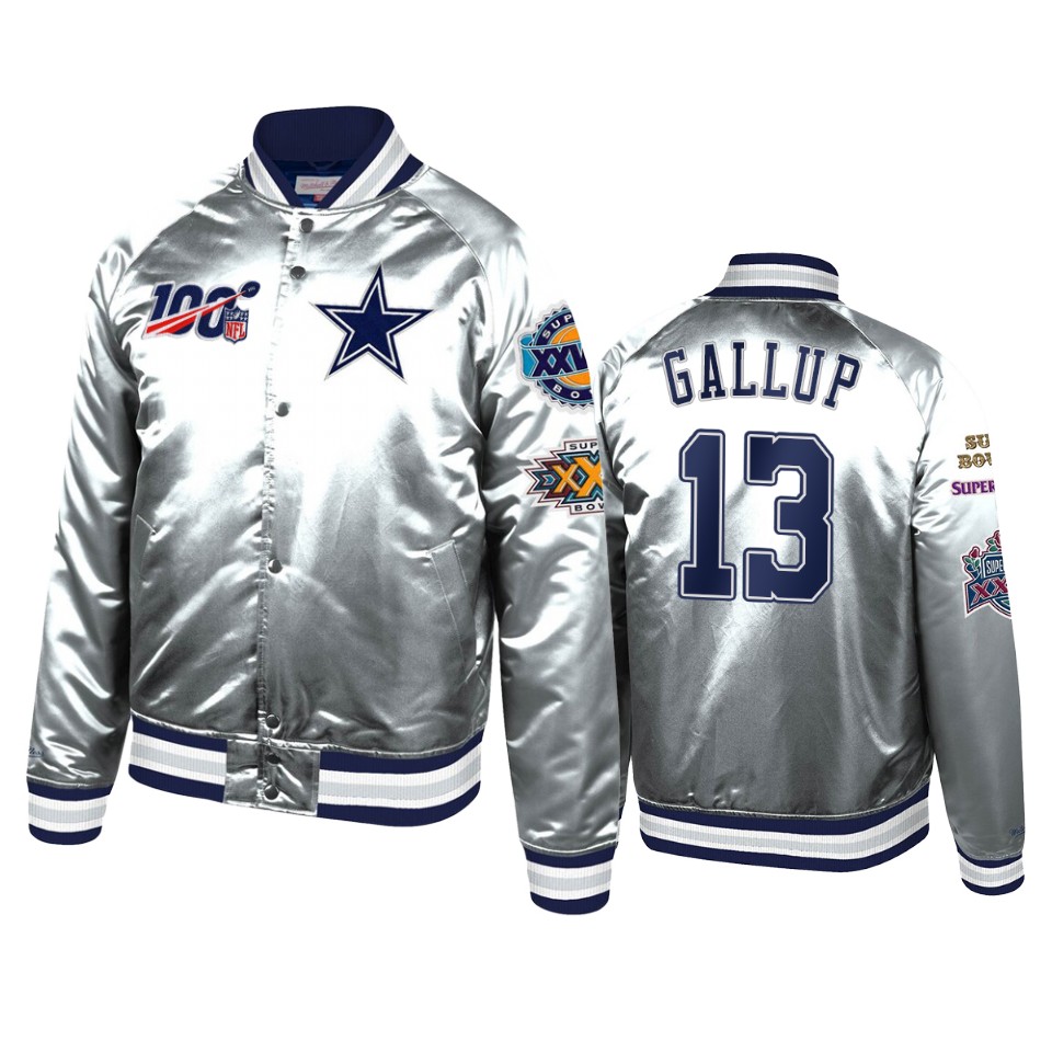 michael gallup cowboys silver super bowl 100th season jacket