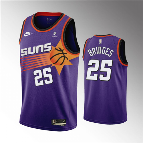 Phoenix Suns Mikal Bridges 2022-23 Classic Edition Purple stitched Jersey #25