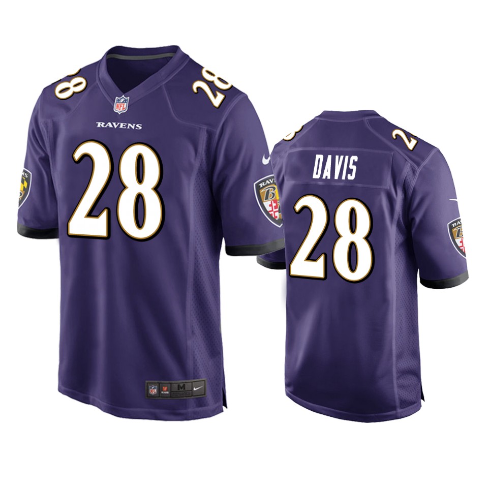 mike davis ravens purple game jersey