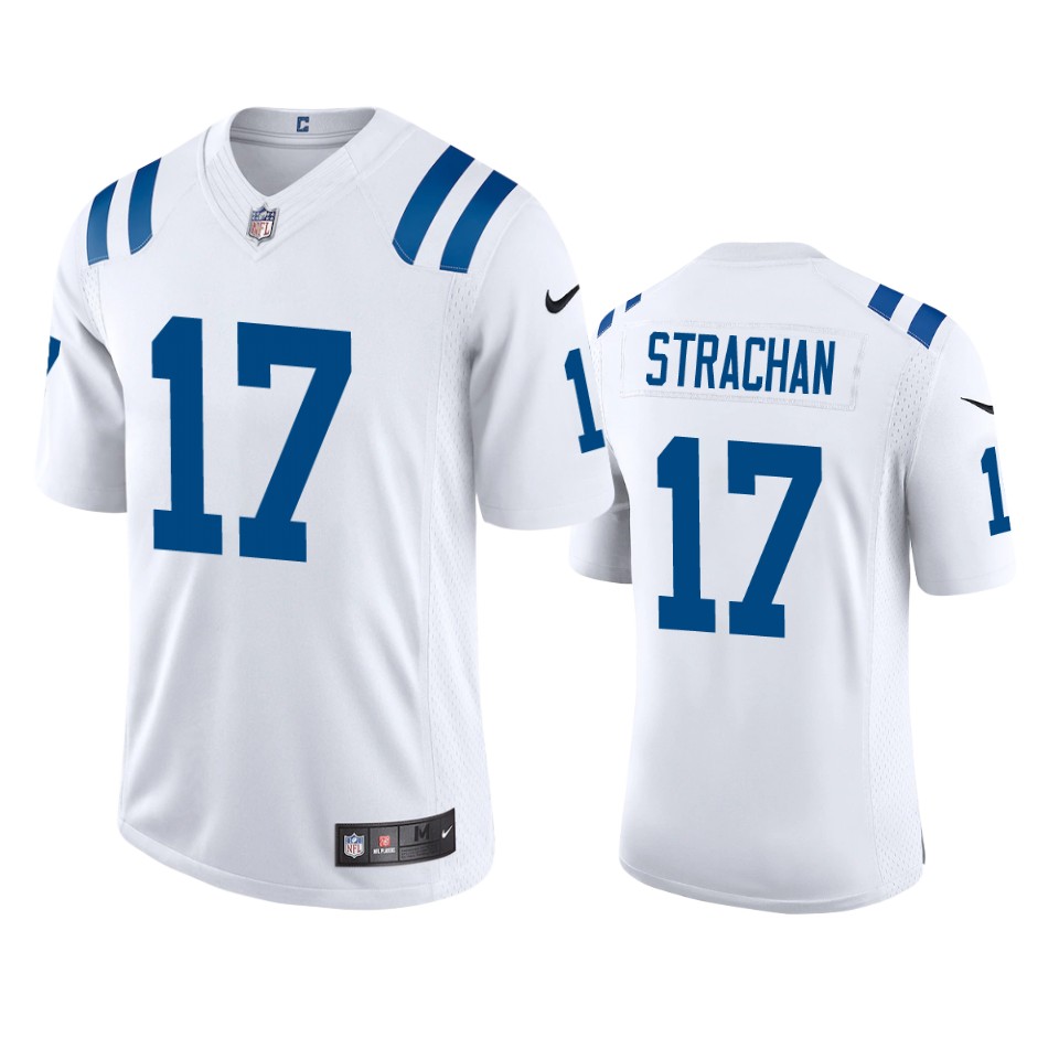 mike strachan colts white vapor jersey