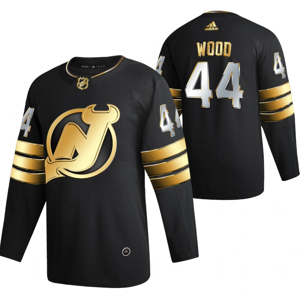 miles wood New Jersey Devils Black 2021 Golden Edition Jersey Limited Authentic