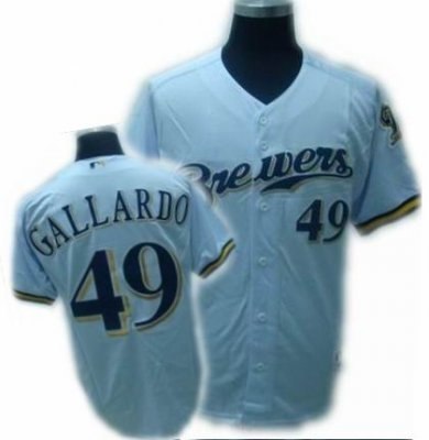 milwaukee brewers yovani gallardo jersey #49 baseball jersey white