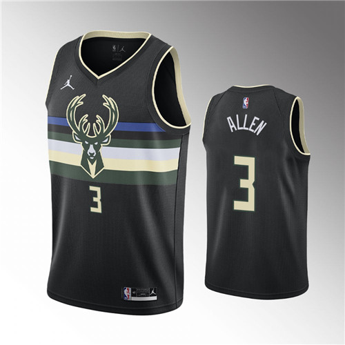 Milwaukee Bucks George Hill Statement Edition Black stitched Jersey #3