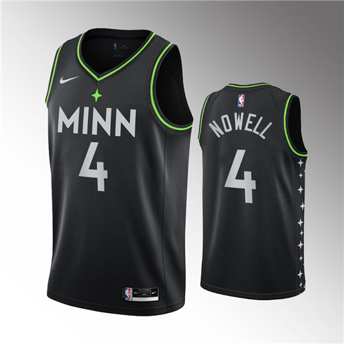 Minnesota Timberwolves Jaylen Nowell City Edition Black stitched Jersey #4
