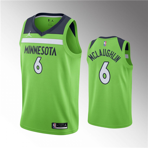 Minnesota Timberwolves Jordan McLaughlin Statement Edition Green stitched Jersey #6