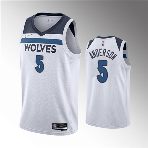 Minnesota Timberwolves Kyle Anderson White 2021-22 Association Edition 75th Anniversary stitched Jersey #5