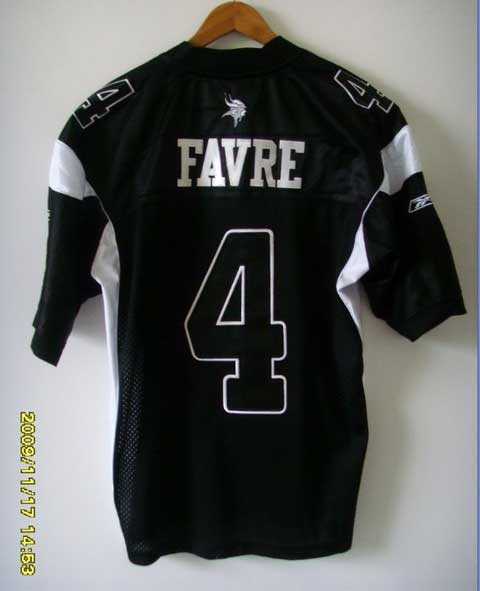 minnesota vikings &4 brett favre black jerseys