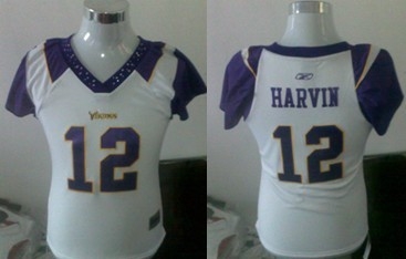 minnesota vikings 12 percy harvin women white jersey