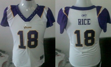 minnesota vikings 18 sidney rice women white jersey