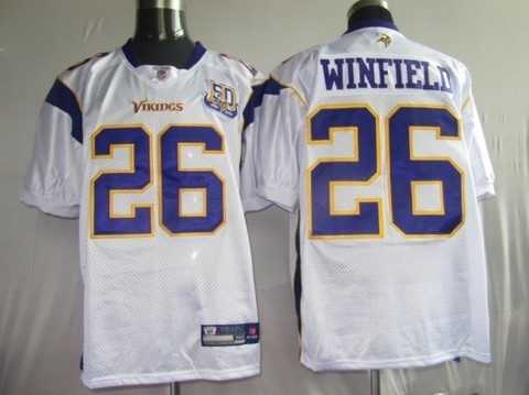 minnesota vikings 26 winfield white jerseys 50th