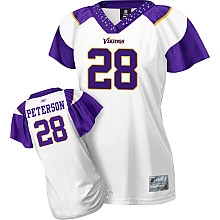 minnesota vikings 28 adrian peterson women white jersey