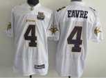 minnesota vikings 4 brett favre full white new jerseys with 50th patch