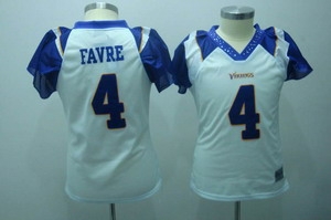 minnesota vikings 4 faver white 2010 womens field flirt fashion jersey