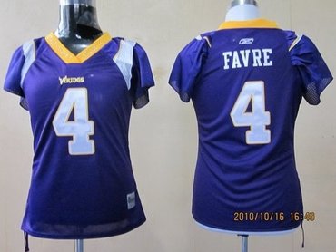minnesota vikings 4 favre purple womens jersey