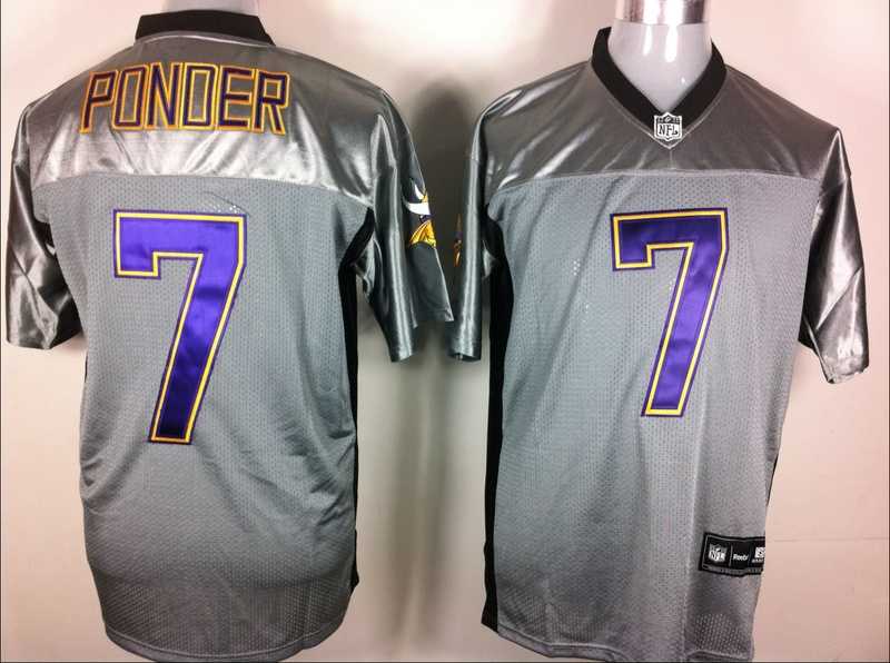 minnesota vikings 7 christian ponder gray shadow jerseys