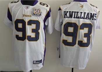 minnesota vikings 93 kevin williams white jerseys with 50th patch