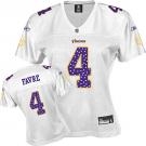 minnesota vikings brett favre 4 white stitched replithentic womennull sweetheart jersey