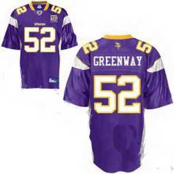 minnesota vikings chad greenway 52 purple jersey 50th anniversary patch