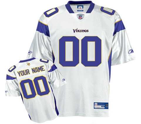 minnesota vikings customized replica white jerseys