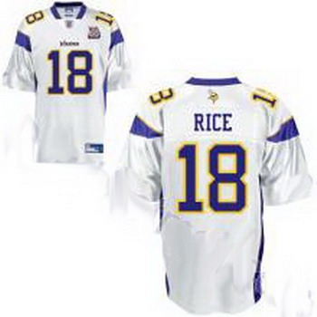 minnesota vikings sidney rice 18 white jersey 50th anniversary patch