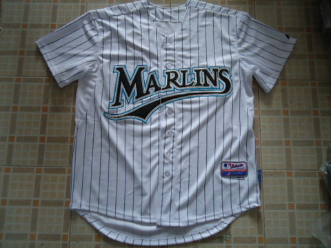 mlb Florida Marlins blank jerseys white strip