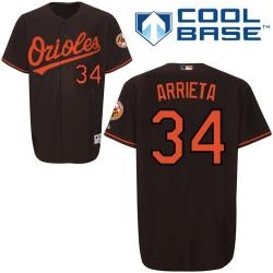 mlb baltimore orioles 34# arrieta black cool base jersey
