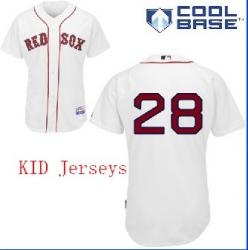 mlb boston red sox 28# gonzalez white cool base kid jerseys