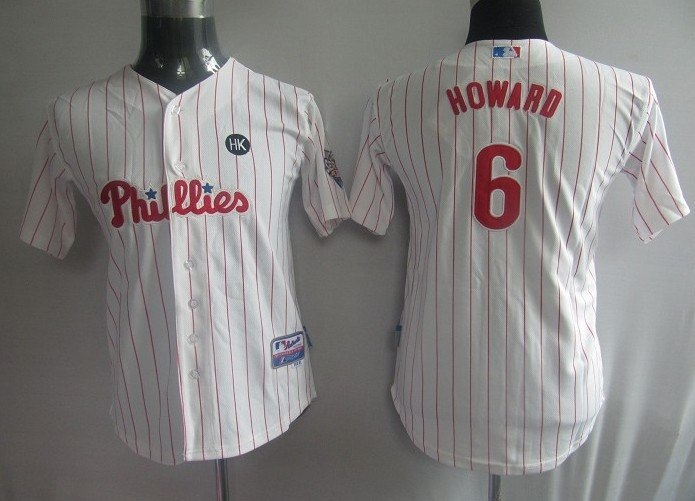 mlb jerseys philadelphia phillies 6 ryan howard pinstripe kids