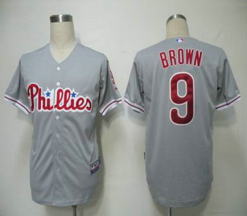 mlb jerseys philadephia phillies 9 brown grey cool (1)
