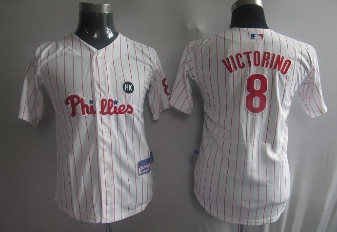 mlb jerseys philadephia phillis 8 shane victorino pinstripe kids
