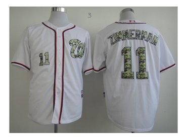mlb jerseys washington nationals #11 zimmerman white(number camo)