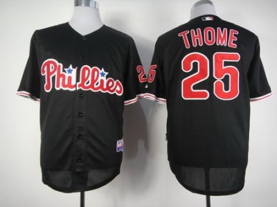 mlb philadephia phillies #25 thome black jersey (1)