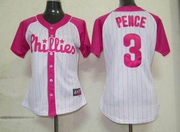 mlb philadephia phillis 3 pence womens pink splash fashion jersey