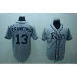 mlb tampa bay rays #13 crawforo grey(2008 ws patch)
