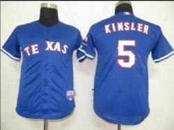 mlb texas rangers 5# kinsler blue kids jerseys