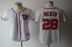mlb washington nationals #28 werth women white jerseys