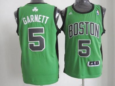 nba boston celtics #5 garnett green(black number)(revolution 30 swingman)