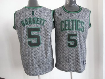 nba boston celtics #5 garnett grey(static fashion swingman)