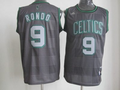 nba boston celtics #9 rondo black-grey jerseys (2012)