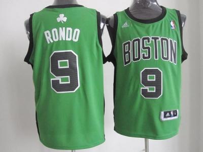 nba boston celtics #9 rondo green(black number)(revolution 30 swingman)