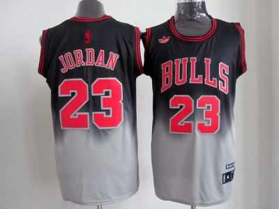 nba chicago bulls #23 jordan black-gery jerseys