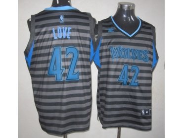 nba minnesota timberwolves #42 love grey(black strip)