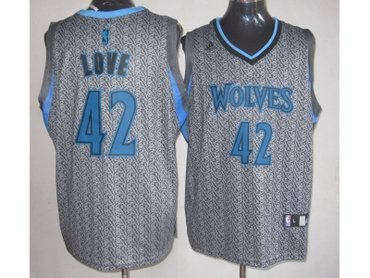 nba minnesota timberwolves #42 love grey(limited static fashion swingman)