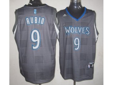 nba minnesota timberwolves #9 rubio black-grey(2012)